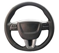 LMMPP Cubierta del Volante del Coche de Bricolaje para Seat Leon 2011 2010 2012 Tejido de la Cubierta del Volante