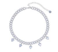 LMMSHA 14K Gold Over 925 Silver Charming Heart-Shaped Pink Moissanite Pendant, Sophisticated Women's Hip-Hop Tennis Necklace for The Romantic