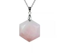 LMMSHA 1pcs Natural Six Pointed Pendant Stone Chain Necklace