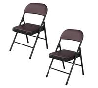 LMMSHA 2 Pack Folding Padded Back, Khaki Metal Chairs with Comfortable Cushion Home Office, for Indoor and Outdoor Events,L