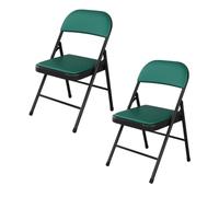 LMMSHA 2 Pack Folding Padded Back, Khaki Metal Chairs with Comfortable Cushion Home Office, for Indoor and Outdoor Events,D