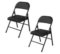 LMMSHA 2 Pack Folding Padded Back, Khaki Metal Chairs with Comfortable Cushion Home Office, for Indoor and Outdoor Events,Mesh D