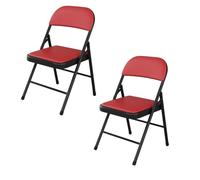 LMMSHA 2 Pack Folding Padded Back, Khaki Metal Chairs with Comfortable Cushion Home Office, for Indoor and Outdoor Events,C