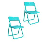 LMMSHA 2 Pcs Padded Fabric Chai, Training Folding Chairs, Camping Outdoor Portable Foldable Chair, Steel Tube Bracket, For Home, Restaurant, Student and Office,E