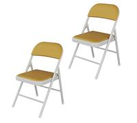 LMMSHA 2 Pieces Upholstered Folding Home Back Office Conference Training Outdoor Plastic Chair Adult High Stool,D