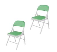 LMMSHA 2 Pieces Upholstered Folding Home Back Office Conference Training Outdoor Plastic Chair Adult High Stool,F