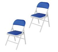 LMMSHA 2 Pieces Upholstered Folding Home Back Office Conference Training Outdoor Plastic Chair Adult High Stool,Q