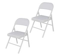 LMMSHA 2 Pieces Upholstered Folding Home Back Office Conference Training Outdoor Plastic Chair Adult High Stool,I