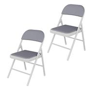 LMMSHA 2 Pieces Upholstered Folding Home Back Office Conference Training Outdoor Plastic Chair Adult High Stool,E