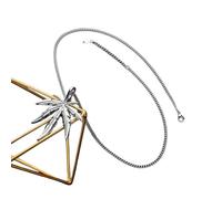 LMMSHA 2025 Stainless Steel Red Maple Leaf Pendant Necklace Women Her New Trend Clavicle Chain Hip Hop Punk Jewelry Temperament with For You Accessories Trendy Creative Thing