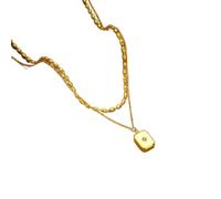 LMMSHA 316L Stainless Steel Cube Pendant Necklace For Women New Trend Girls Clavicle Chains Jewelry Presents