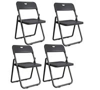 LMMSHA 4 Pcs, Training Folding Chairs, Camping Outdoor Portable Foldable Chair, Steel Tube Bracket, For Home, Restaurant, Student and Office,F
