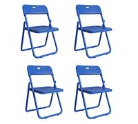 LMMSHA 4 Pcs, Training Folding Chairs, Camping Outdoor Portable Foldable Chair, Steel Tube Bracket, For Home, Restaurant, Student and Office,C