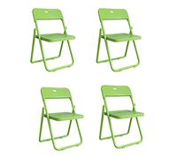 LMMSHA 4 Pcs, Training Folding Chairs, Camping Outdoor Portable Foldable Chair, Steel Tube Bracket, For Home, Restaurant, Student and Office,B