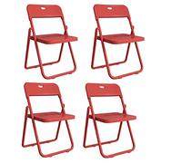 LMMSHA 4 Pcs, Training Folding Chairs, Camping Outdoor Portable Foldable Chair, Steel Tube Bracket, For Home, Restaurant, Student and Office,E