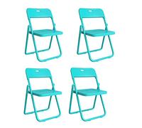 LMMSHA 4 Pcs, Training Folding Chairs, Camping Outdoor Portable Foldable Chair, Steel Tube Bracket, For Home, Restaurant, Student and Office,D