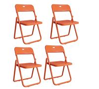 LMMSHA 4 Pcs, Training Folding Chairs, Camping Outdoor Portable Foldable Chair, Steel Tube Bracket, For Home, Restaurant, Student and Office,G