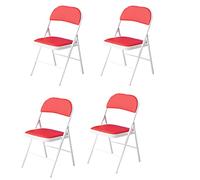 LMMSHA 4pcs Furniture Padded Desk Camping Folding Back Rest Chair with Metal Frame, Used for Home Office Chairs Dining Chairs,C