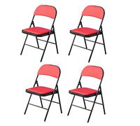 LMMSHA 4pcs Furniture Padded Desk Camping Folding Back Rest Chair with Metal Frame, Used for Home Office Chairs Dining Chairs,N