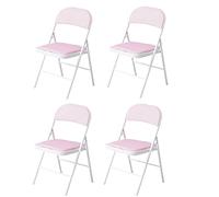 LMMSHA 4pcs Furniture Padded Desk Camping Folding Back Rest Chair with Metal Frame, Used for Home Office Chairs Dining Chairs,G