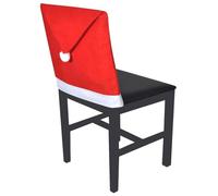 LMMSHA 6 Santa Hat Back Covers,Christmas Covers,Pack of 6,Dining Room Chair Covers,Red Felt with White Pom-Pom,Novelty Christmas Accessories,Festive Home Decorations