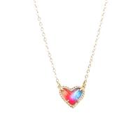 LMMSHA Accessorie Western Cowgirl Texas Women, Geometric Heart Shape Stone - Resin Druzy Jewelry Light Blue Necklace For Valentine Holiday