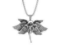 LMMSHA Accessories For Girls, Retro Wing Pendant Classic Little Girl Praying Men and Women Charm Jewelry Gift - Guardian Angel Necklace,