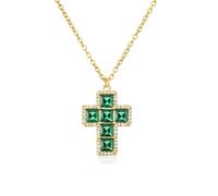 LMMSHA Accessories For Women, Shiny Cubic Exquisite Pendant Crucifix Cross Necklace with Jesus