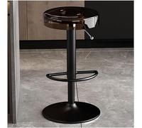 LMMSHA Acrylic Bar Stools Bar-stools Chairs Counter Height Adjustable Swivel Stool Kitchen(Brown,Black Lifting Rod)