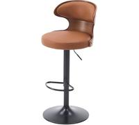 LMMSHA Adjustable Bar Stools for Kitchen Counter Bentwood Swivel Bar-stools with Back Amp Footrest Faux Leather Upholstered(B)