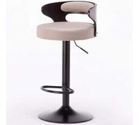 LMMSHA Adjustable Bar Stools for Kitchen Counter Bentwood Swivel Bar-stools with Back Amp Footrest Faux Leather Upholstered(F)