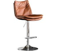 LMMSHA Adjustable Swivel Bar Stool 60 80cm Faux Leather Bar-stools with Back and Footrest Stylish Dining Amp Kitchen for(E,Silver Leg)