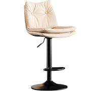 LMMSHA Adjustable Swivel Bar Stool 60 80cm Faux Leather Bar-stools with Back and Footrest Stylish Dining Amp Kitchen for(G,Black Leg)