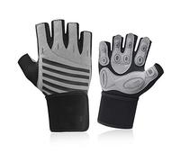 LMMSHA Anti-Slip Men Gym Fingerless Lifting Wrist Support Exercise Gloves for Fitness