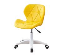 LMMSHA Armless Desk Low Back Swivel Office Adjustable Task Chair with Rolling Wheels and Diamond Pattern, for Home Computer Barber,D
