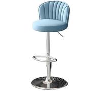LMMSHA Bar Chair High Stool Swivel Lift Commercial Front Household Round Stools(Blue)