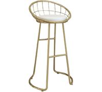 LMMSHA Bar-Stool Bar Chairs Elegant Velvet Stools, Comfy Upholstered for Kitchen Island(Gold,75cm(29.5 Inch))
