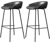 LMMSHA Bar-stools Bar Height Set of Upholstered Stools with Backs and Sturdy Metal Legs 65 75cm H Seat Breakfast Easy(F,65cm/25.5inch)