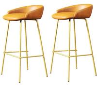 LMMSHA Bar-stools Bar Height Set of Upholstered Stools with Backs and Sturdy Metal Legs 65 75cm H Seat Breakfast Easy(E,75cm/29.5inch)