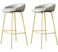 LMMSHA Bar-stools Bar Height Set of Upholstered Stools with Backs and Sturdy Metal Legs 65 75cm H Seat Breakfast Easy(C,75cm/29.5inch)