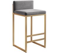 LMMSHA Bar Stools Counter Height Bar-stools Velvet Kitchen Black Grey White Dining Chairs with Back for Room Pub Seat 55 65(E,65cm)