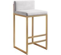 LMMSHA Bar Stools Counter Height Bar-stools Velvet Kitchen Black Grey White Dining Chairs with Back for Room Pub Seat 55 65(F,55cm)