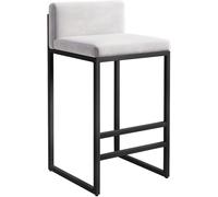 LMMSHA Bar Stools Counter Height Bar-stools Velvet Kitchen Black Grey White Dining Chairs with Back for Room Pub Seat 55 65(C,65cm)