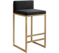 LMMSHA Bar Stools Counter Height Bar-stools Velvet Kitchen Black Grey White Dining Chairs with Back for Room Pub Seat 55 65(D,75cm)