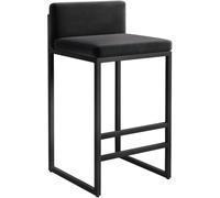 LMMSHA Bar Stools Counter Height Bar-stools Velvet Kitchen Black Grey White Dining Chairs with Back for Room Pub Seat 55 65(A,65cm)