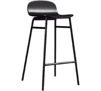 LMMSHA Bar Stools Fashion Metal High with Footrest Backrest for Dining Room Kitchen Counter(Black)