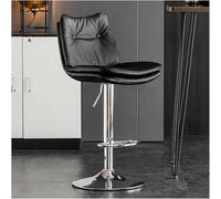 LMMSHA Bar-stools Faux Leather Double Layer Upholstered Counter Height Bar Stool Adjustable Armless Chair with Back and(B,Silver Leg)