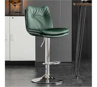 LMMSHA Bar-stools Faux Leather Double Layer Upholstered Counter Height Bar Stool Adjustable Armless Chair with Back and(C,Silver Leg)