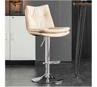 LMMSHA Bar-stools Faux Leather Double Layer Upholstered Counter Height Bar Stool Adjustable Armless Chair with Back and(G,Silver Leg)