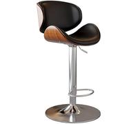 LMMSHA Bar Stools PU Leather Adjustable Swivel Bar-stools Kitchen Counter Stool Island Bar-Stool with Back Amp Footrest(I)